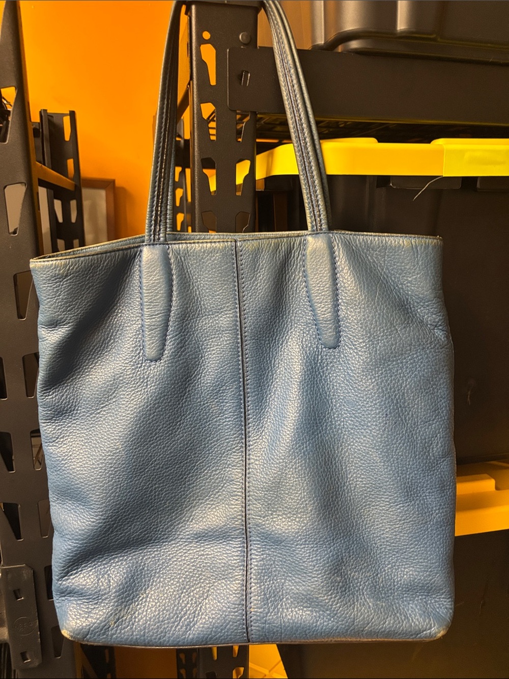 Tumi Blue Pebble Leather Tote